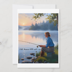 Cartes Pour Fêtes Annuelles Je Poissonne... Parce Que Dieu A Dit Que Je Peux -