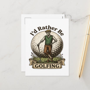 Cartes Pour Fêtes Annuelles Je préférerais être en train de jouer au golf 