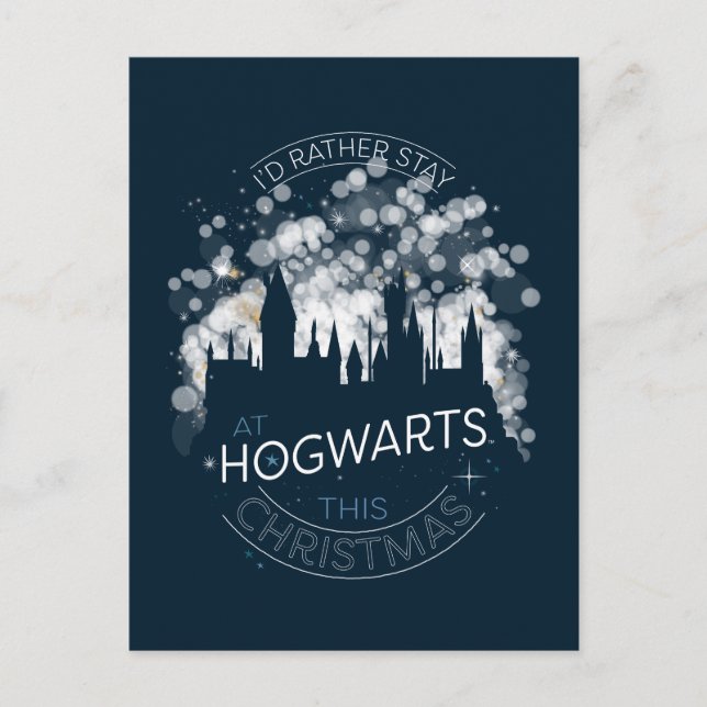Cartes Pour Fêtes Annuelles Je préférerais rester aux lumières magiques HOGWAR (Devant)