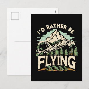 Cartes Pour Fêtes Annuelles Je préférerais voler. Avion