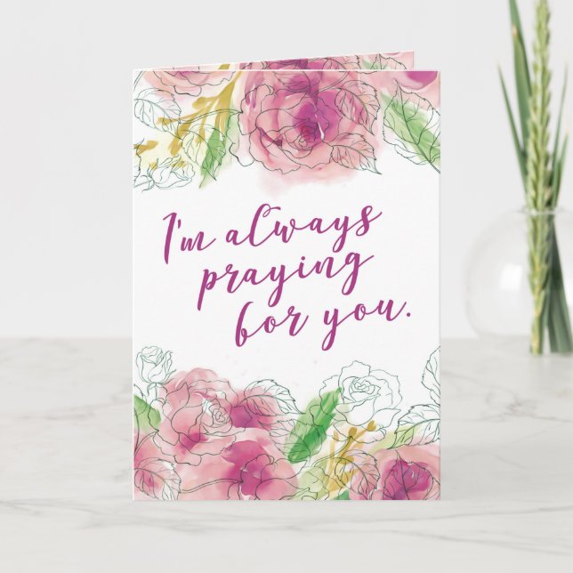 Cartes Pour Fêtes Annuelles Je prie toujours pour toi (Devant)