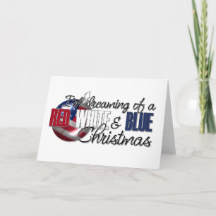 Cartes Pour Fêtes Annuelles Je rêve de Noël rouge, blanc et bleu