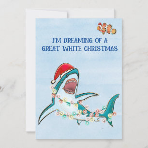 Cartes Pour Fêtes Annuelles Je rêve d'un grand requin blanc de Noël