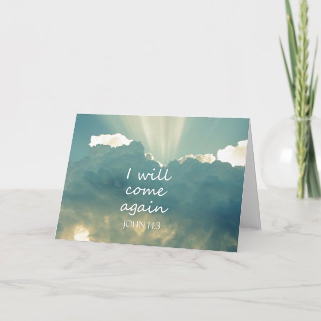 Cartes Pour Fêtes Annuelles Je Reviendrai La Bible Verse (Devant)