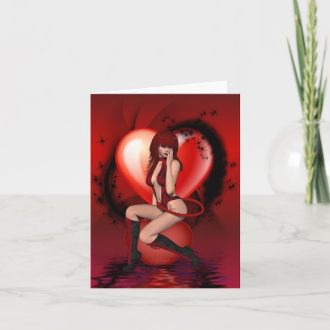 Cartes Pour Fêtes Annuelles Je serai tes valentines dit la femme diable. (Devant)