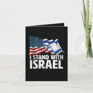 Cartes Pour Fêtes Annuelles Je suis avec Israël Drapeau américain USA