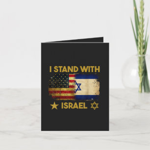 Cartes Pour Fêtes Annuelles Je suis avec Israël Drapeau Amérique