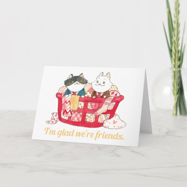 Cartes Pour Fêtes Annuelles Je suis content que nous soyons amis valentine (Devant)