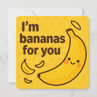 Cartes Pour Fêtes Annuelles Je suis des bananes pour vous - mignon et drôle Pu