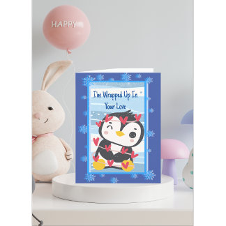 CARTES POUR FÊTES ANNUELLES JE SUIS ENFONCÉ DANS TON PETIT PENGUIN D'AMOUR.