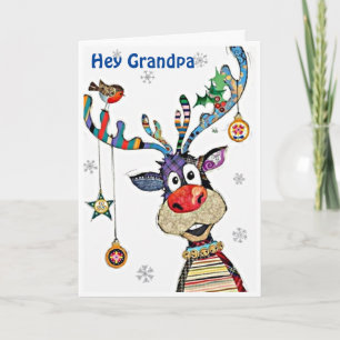 CARTES POUR FÊTES ANNUELLES *JE SUIS HEUREUSE** DE PASSER NOËL AVEC GRANDPA VA