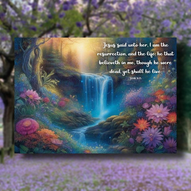 Cartes Pour Fêtes Annuelles Je Suis La Résurrection Et La Vie Forêt Pâques (Créateur téléchargé)