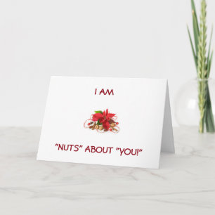 CARTES POUR FÊTES ANNUELLES "JE SUIS NUTS DE VOUS" JEUNE NOËL