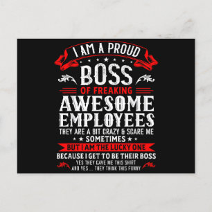 Cartes Pour Fêtes Annuelles Je Suis Un Fier Chef De Freaking Employés Géniaux