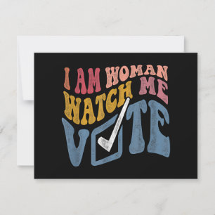 Cartes Pour Fêtes Annuelles Je Suis Une Femme Me Regarder Vote 2024 Vague Bleu