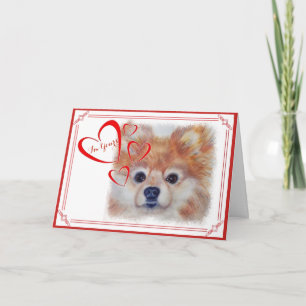 CARTES POUR FÊTES ANNUELLES JE SUIS VOTRE VALENTINE CUTE GOLDEN POMERANIAN