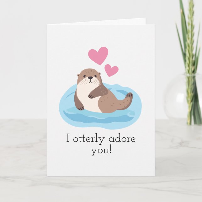 Cartes Pour Fêtes Annuelles Je t'adore" Mignonne Saint Valentin (Devant)
