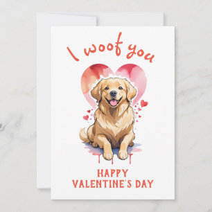 Cartes Pour Fêtes Annuelles Je t'ai loué la Saint-Valentin, le chien d'or