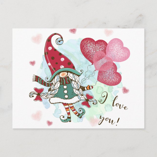 Cartes Pour Fêtes Annuelles Je t'aime (Devant)