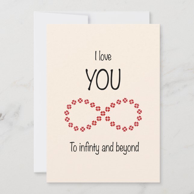 Cartes Pour Fêtes Annuelles Je t'aime à l'infini et au-delà (Devant)