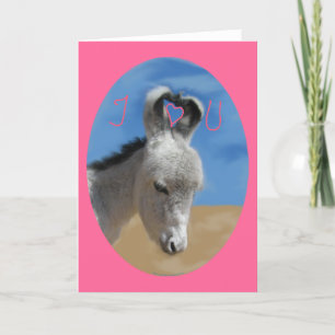 Cartes Pour Fêtes Annuelles Je t'aime âne