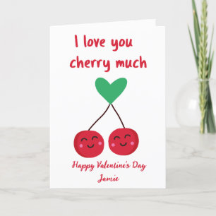 Cartes Pour Fêtes Annuelles Je t'aime beaucoup Cerise Funny Saint-Valentin 
