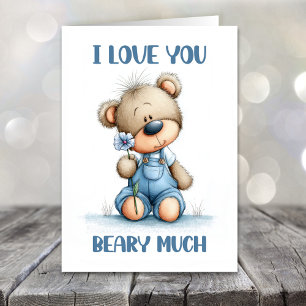 Cartes Pour Fêtes Annuelles Je t'aime beaucoup Ours en peluche Saint Valentin