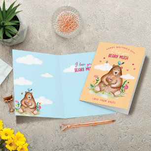 Cartes Pour Fêtes Annuelles Je t'aime Beurre beaucoup heureux Fête des Mères m