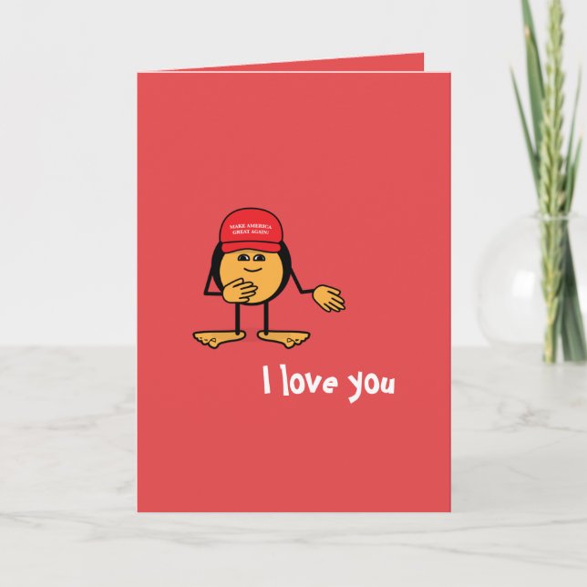 Cartes Pour Fêtes Annuelles Je t'aime Bigly Trump Emoticon Valentine (Devant)