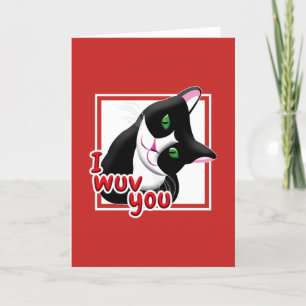 Cartes Pour Fêtes Annuelles Je t'aime Chat de la Saint-Valentin