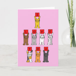Cartes Pour Fêtes Annuelles Je T'Aime Chats Mignons