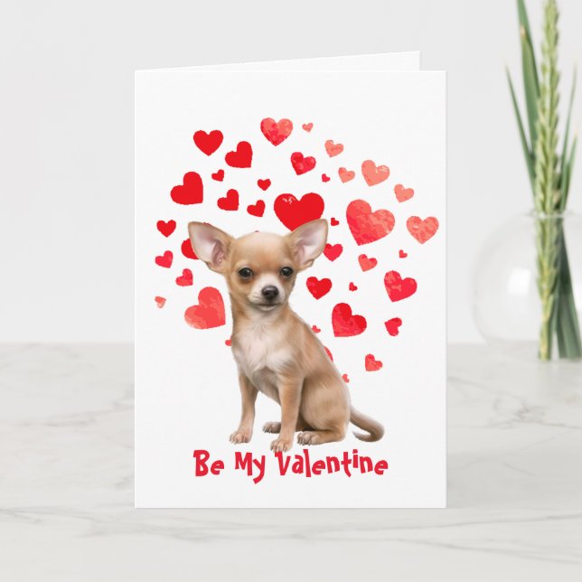 Cartes Pour Fêtes Annuelles Je t'aime Chihuahua Chien Valentine (Devant)