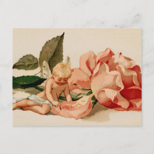 Cartes Pour Fêtes Annuelles "Je t'aime" cupide cherub victorien valentine