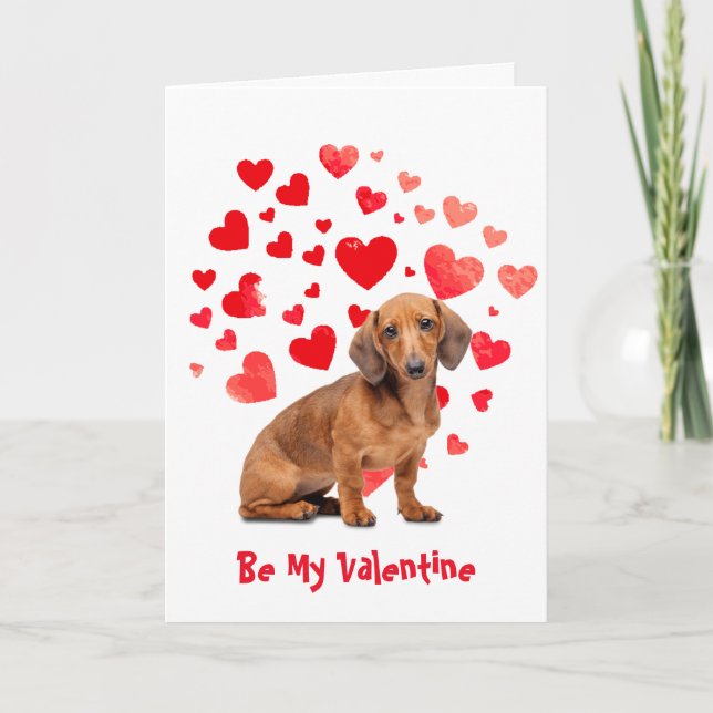 Cartes Pour Fêtes Annuelles Je t'aime Dachshund Chien Valentine (Devant)