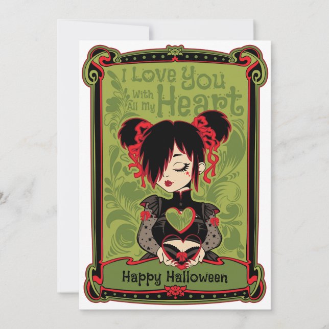 Cartes Pour Fêtes Annuelles Je T'Aime De Tout Mon Coeur (Devant)