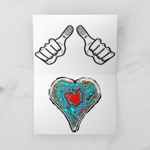 Cartes Pour Fêtes Annuelles Je t'aime dit avec des gestes de la main et un cœu