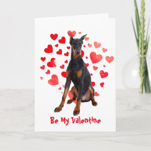 Cartes Pour Fêtes Annuelles Je t'aime Doberman Pinscher Chien Valentine