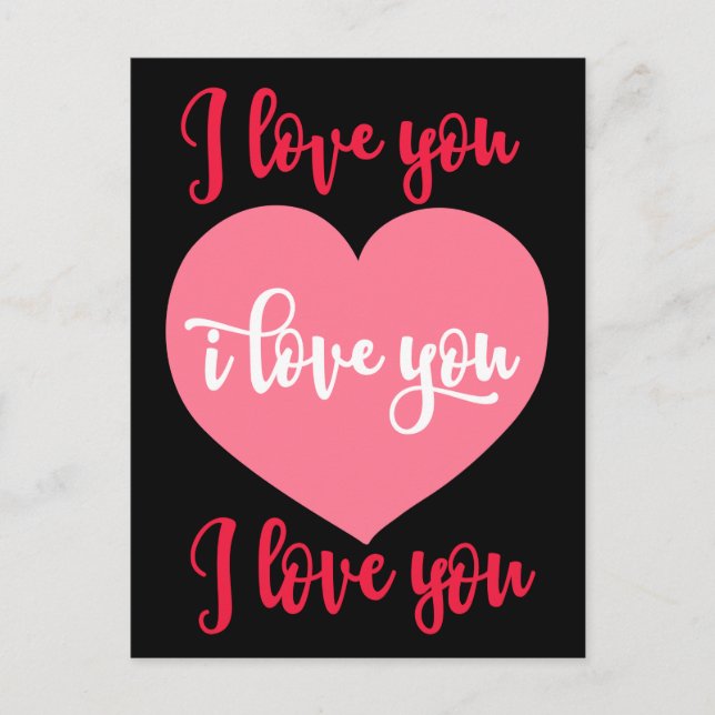 Cartes Pour Fêtes Annuelles Je t'aime grand coeur pour la Saint-Valentin (Devant)