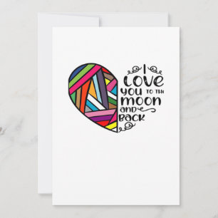 Cartes Pour Fêtes Annuelles Je t'aime jusqu'à la lune et retour Design Classiq