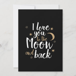 Cartes Pour Fêtes Annuelles Je t'aime jusqu'à la lune et retour Style attentio