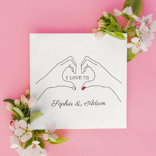 Cartes Pour Fêtes Annuelles Je T'Aime Nous Forme De Coeur De Main Nom De Coupl