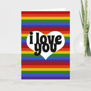 Cartes Pour Fêtes Annuelles je t'aime orteil arc-en-ciel blanc coeur valentine