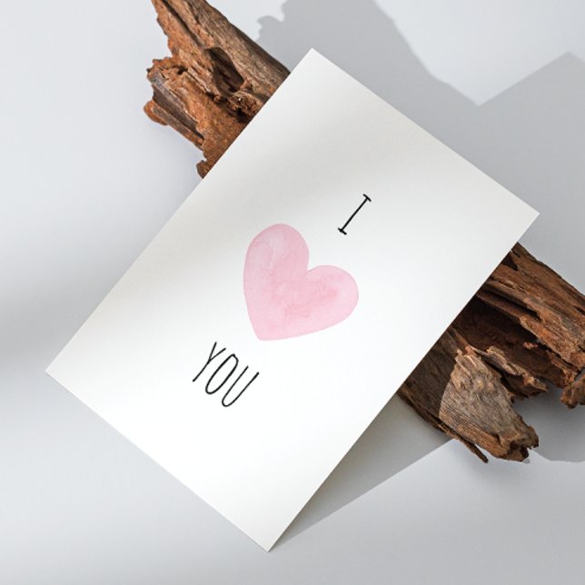 Cartes Pour Fêtes Annuelles Je t'aime. Petit coeur rose mignon Valentines jour (Créateur téléchargé)