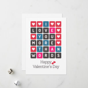 Cartes Pour Fêtes Annuelles Je t'aime plus que des mots La Saint-Valentin