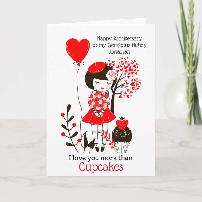 Cartes Pour Fêtes Annuelles Je t'aime plus que l'anniversaire des cakes/maris (Devant)
