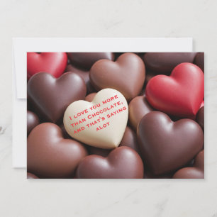 Cartes Pour Fêtes Annuelles Je t'aime plus que le Chocolat, Saint Valentin