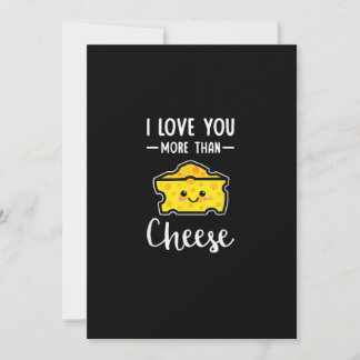 Cartes Pour Fêtes Annuelles Je t'aime plus que le fromage Funny Kawaii Saint-V