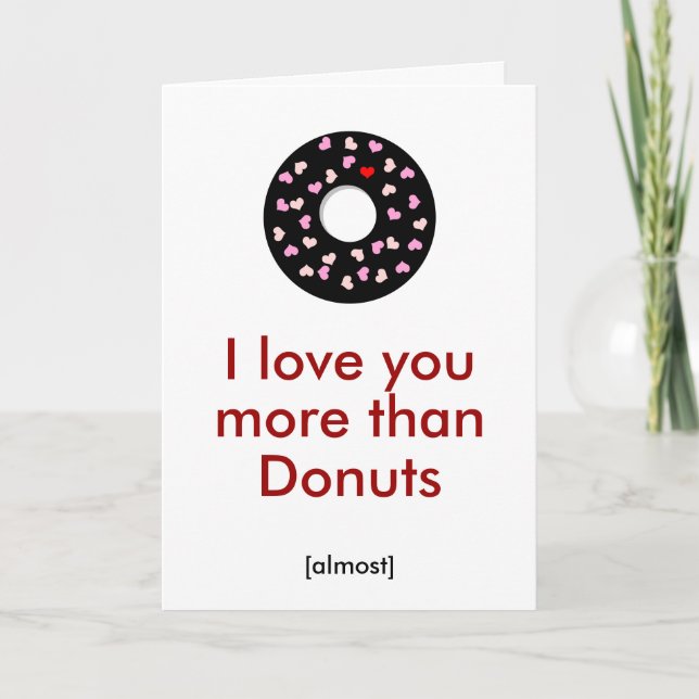 Cartes Pour Fêtes Annuelles Je t'aime plus que les beignets (Devant)