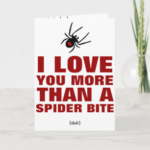 Cartes Pour Fêtes Annuelles Je t'aime plus qu'une bouchée d'araignée