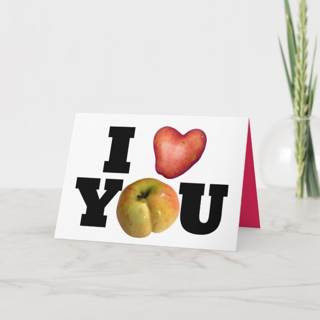 Cartes Pour Fêtes Annuelles Je T'AIME Potato Coeur Saint Valentin Salutation (Devant)